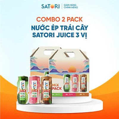 Combo 2 Pack 3 vị nước trái cây Satori Juice 250ml (6 Lon/Pack)