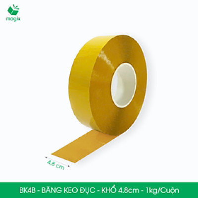 BK4B - 6 cuộn băng keo đục 1kg, khổ 4.8cm lõi nhựa - Băng dính đóng hàng, băng keo khổ lớn