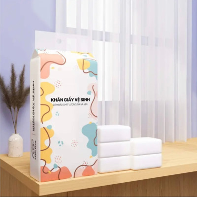 Combo 4 bịch khăn giấy rút treo tường, 1280 tờ/bịch, dập vân 4D, siêu dai và mềm mịn