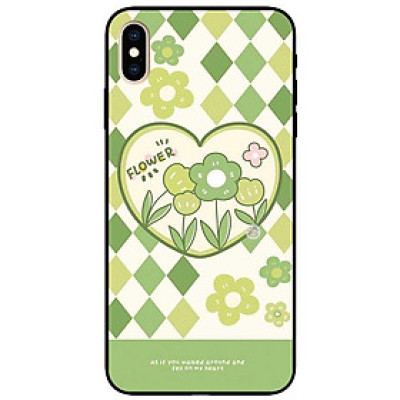 Ốp lưng cho IPhone X - Xs - Xs Max - Xr - 11 - 11 Pro Max - Họa Tiết Hoa Xanh Lá - Hàng Chính Hãng