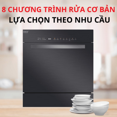 Máy rửa bát 8 bộ LORCA TA 916DWB - Hàng nhập khẩu chính hãng cao cấp, rửa được 8 bộ bát đĩa châu Áu