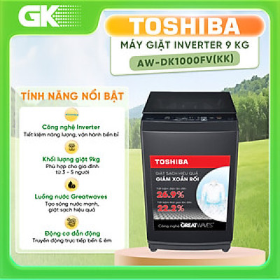 Máy giặt cửa trên Toshiba Inverter 9.0 kg AW-DK1000FV(KK) Model 2020 - Chỉ giao HCM