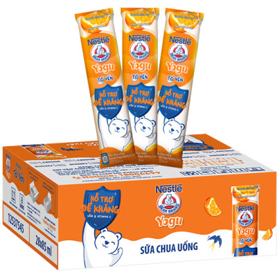 Thùng 28 gói Sữa chua Tổ Yến Nestlé Yogu Gấu Hương Cam 28x75ml