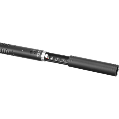 Micro Shotgun Cho Máy Ảnh, Máy Quay Boya BY-BM6060 , Chuyên Dụng Phỏng Vấn, Quay Phim, Ghi Hình Ngoài Trời, có bông lọc gió, micro định hướng, sử dụng pin tiểu AA - hàng chính hãng