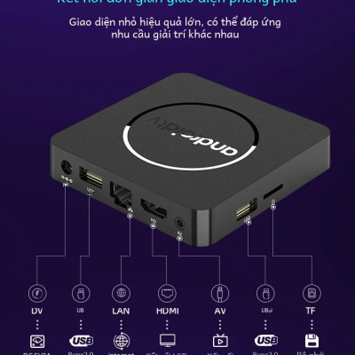 Android tv có điều khiển giọng nói tiếng việt hỗ trợ bluetooth Wifi 2 băng tần kép cài sẵn truyền hình cáp và xem phim HD miễn phí vĩnh viễn - Hàng nhập khẩu