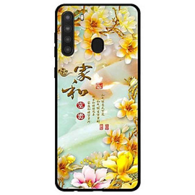 Ốp lưng dành cho Samsung Galaxy A21 mẫu Chữ Hoa Vàng