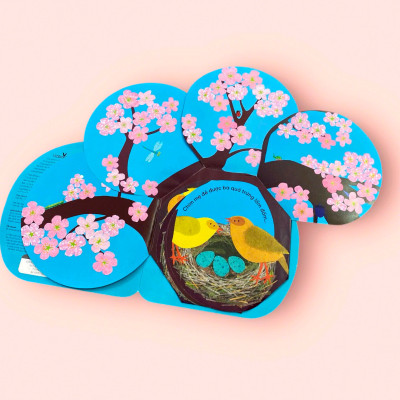 Sách cho bé - Vòng Đời Kỳ Diệu - Trứng Nhỏ Nở Chim Non - Sách tranh, lật mở bông hoa - Khám phá tự nhiên