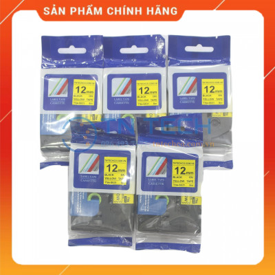 Nhãn In TNE-S631 - Đen nền vàng 12mm x 8m - Dùng cho máy in BROTHER - AIMO - PUTY [Hàng nhập khẩu]