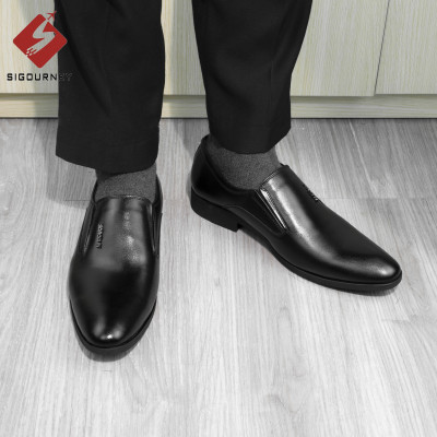 Giày Da Nam Công Sở Da Bò Thật SIGOURNEY Màu Đen SIG21 Bảo Hành 18 Tháng