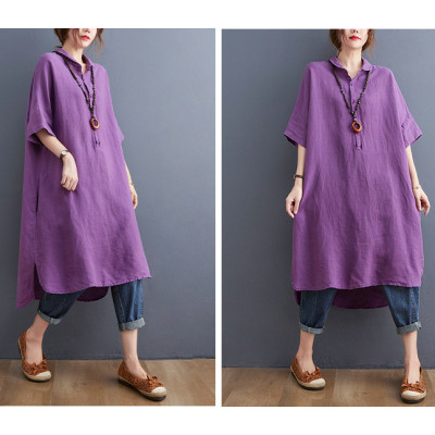 Đầm nữ dáng suông chất đũi mát mẻ, thiết kế đuôi tôm xẻ điệu, tiểu thư, nhẹ nhàng,  Da208