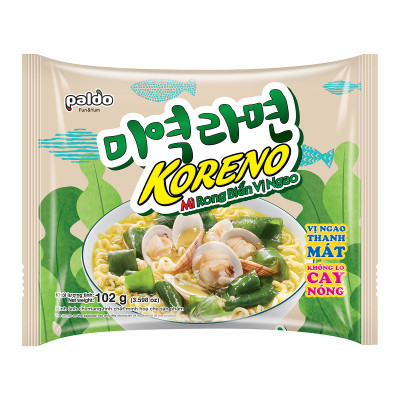 Thùng 24 Gói Mì Koreno Rong Biển Vị Ngao 102g