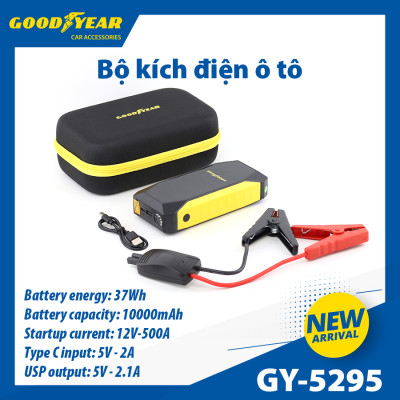 Bộ Kích Bình Cho Xe Hơi 500A GOODYEAR GY-5295 Đa Chức Năng Sạc Dự Phòng 10000mAh Đèn LED Khẩn Cấp - Hàng Nhập Khẩu