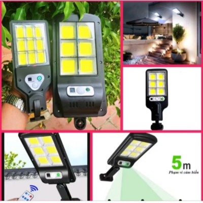 1 ĐÈN LED CHIẾU SÁNG NĂNG LƯỢNG MẶT TRỜI CẢM BIẾN HỒNG NGOẠI CÔNG XUẤT 150W 6 TIM LED 