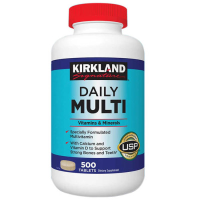 Vitamin Tổng Hợp Multivitamin Kirkland 500 Viên cho người dưới 50 tuổi, bổ sung vitamin khoáng chất cho cả nam va nữ, tăng cường hệ miễn dịch, sáng mắt, giảm căng thẳng mệt mỏi
