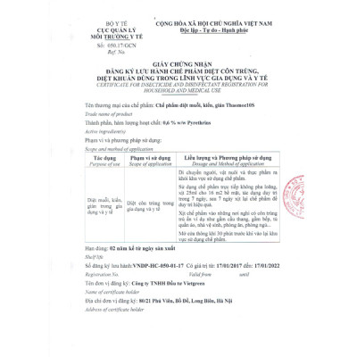 Diệt Côn Trùng Gián, Kiến, Kiến Ba Khoang, Muỗi, Ruồi, Mối, Mọt 100% Sinh Học Thảo Mộc 10s Hương Sả Chanh Chai Xịt 500ml An Toàn Cho Sức Khỏe Em Bé Và Người Già, Đã Được Bộ Y Tế Cho Phép Lưu Hành