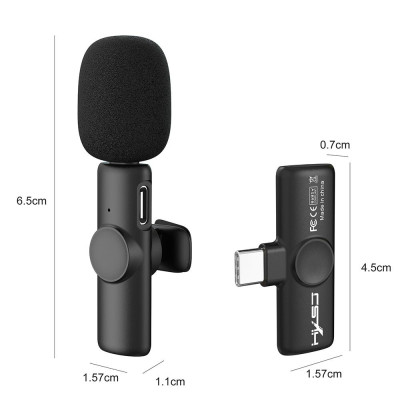 HXSJ F18 2.4G Wireless Microphone Up to 20m Transmission Distance Plug and Play for Live Streaming Vlog Shooting