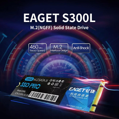Ổ cứng thể rắn EAGET S300L M.2 (NGFF) 256GB  tốc độ cao n mỏng gọn nhẹ chống va đập cho máy tính xách tay