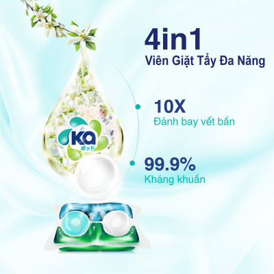Hộp Viên Giặt Xả Đa Năng 4 Trong 1 KA Universal (36 Viên/ Hộp)