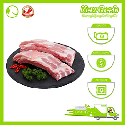 Sườn Bẹ Heo Nga (Phần Xương Sườn) Olymel Cắt có xương dùng nướng thịt, hầm canh thơm ngon - Túi 1Kg