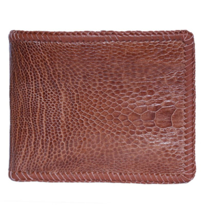 HP2416-17-24-25 - Ví nam Huy Hoàng da đà điểu đan viền màu đen, nâu đất, nâu đỏ, vàng bò