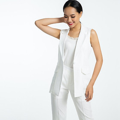 Áo Khoác Áo Ghi Lê Nữ Thời trang thiết kế Hity TOP112 (Trắng Kim Cương)