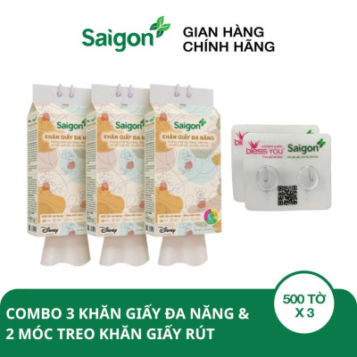 Combo 3 Gói Khăn giấy Đa Năng Saigon 500 tờ