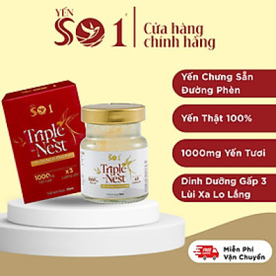 [Lọ 70ml ] Yến Số 1 Chưng Sẵn Triple Nest Đường Phèn, Yến Thât, Dinh Dưỡng X3