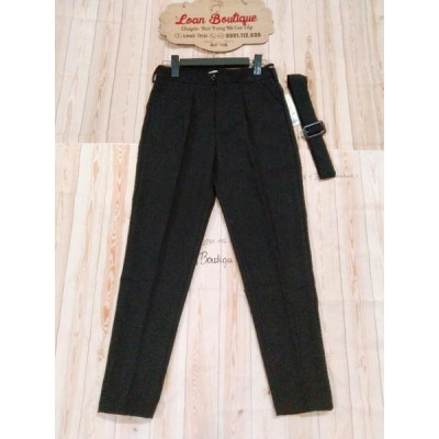 Quần tây dáng Baggy MANGO  kèm đai chất đẹp_Quần công sở nữ