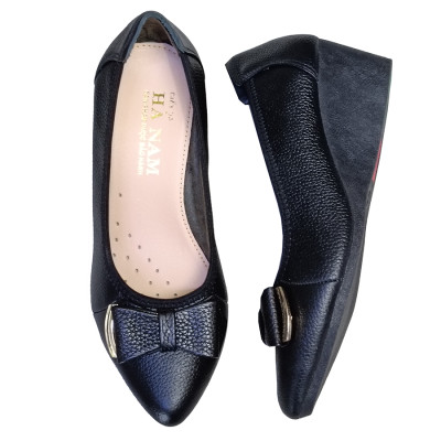 Giày Nữ Búp Bê Đế Xuồng HÀ NAM Da Bò Thật Thời Trang cao 5cm GBBN2042