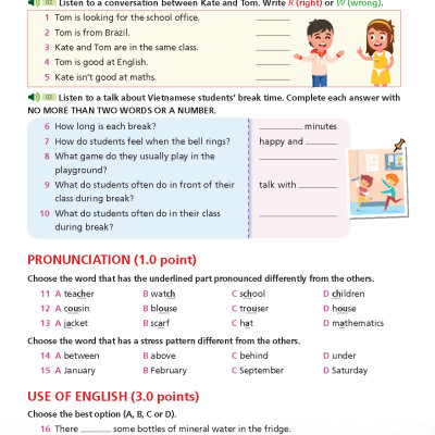 Bài tập bổ trợ Tiếng Anh 7 Right On!