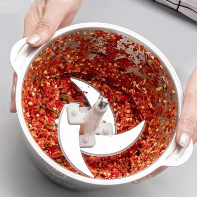 Máy Xay Thịt Đa Năng Cối Inox 2 Lít Dao Thép 4 Lưỡi Siêu Khoẻ - Hàng nhập khẩu