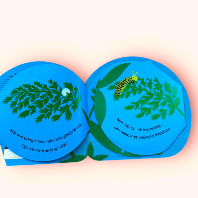 Sách cho bé - Vòng Đời Kỳ Diệu - Sâu Nhỏ Hoá Bướm - Sách tranh, lật mở bông hoa - Khám phá tự nhiên