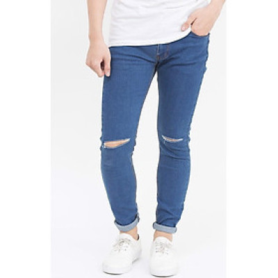 Quần jeans Nam rách gối QJ107 Rách gỗi anh