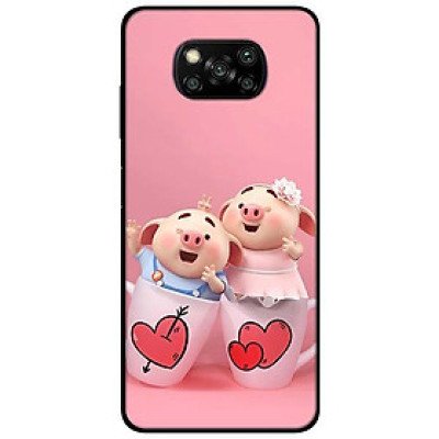 Ốp lưng dành cho Xiaomi Poco X3 mẫu Hai Chú Heo Ly Cặp