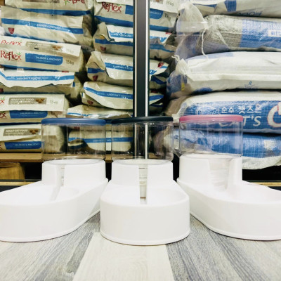 Bát Ăn Và Bình Nước Tự Động Thiết Kế Hình Trụ Cho Chó Mèo - YonaPetshop