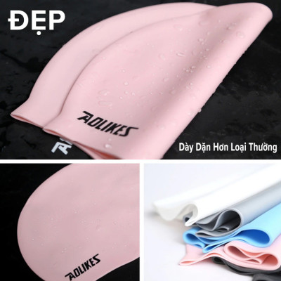 Mũ Bơi Nón Bơi Người Lớn Silicone Siêu Co Giãn Hãng Aolikes AL5010 – Siêu Bền, Mềm, Chống Thấm Nước