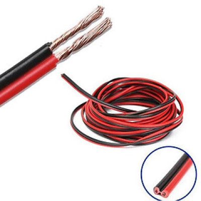 Dây Điện Đôi Lõi Đồng Nguyên Chất Vỏ Đỏ Đen Dùng Cho Loa, Đèn Led, Điện Độ Chế 26AWG/24AWG/22AWG
