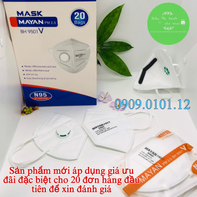 Khẩu Trang N95 Có Van Thở - Đệm Mũi Cao Cấp [Mayan PM 2.5 - Chính Hãng - 4 Lớp Kháng Khuẩn - Than Hoạt Tính]