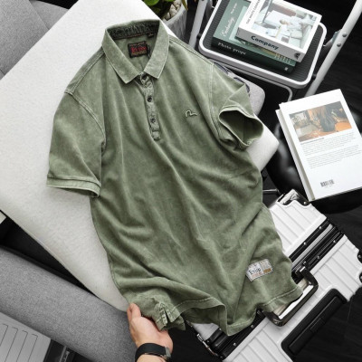 Áo thun polo wash bụi E.V.I.S.U_phượt_dã ngoại