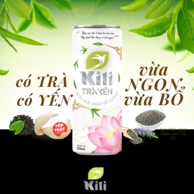 TRÀ YẾN KITI HƯƠNG SEN - "PHÚC LỘC" THÙNG 6 LON(250ml/lon)