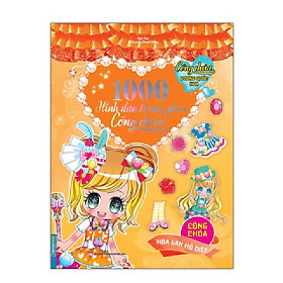 Sách - 1000 Hình Dán Trang Phục Công Chúa - Công Chúa Hoa Lan Hồ Điệp - Minh Thắng