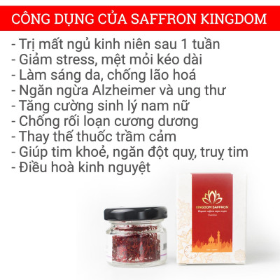 Combo 2 hộp (hộp/1gr) saffron Kingdom Herb, nhụy hoa nghệ tây Iran chính hãng super negin thượng hạng (tặng táo đỏ Tân Cương 10g, bình thủy tinh và nhíp gắp saffron)