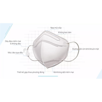 Khẩu trang 3M 9013 KF94, lọc tối thiểu 94%, tương đương N95, lọc bụi cực tốt
