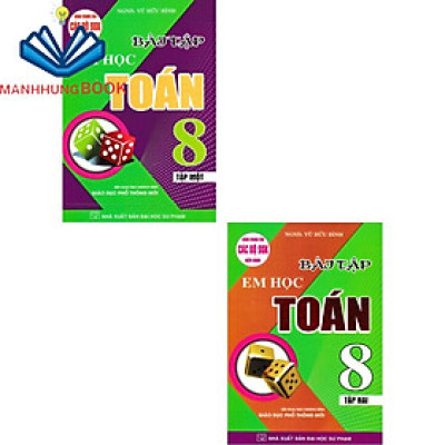 sách - combo bài tập em học toán lớp 8 tập 1 + 2 (dùng chung cho các bộ sgk hiện hành) (bộ 2 cuốn)