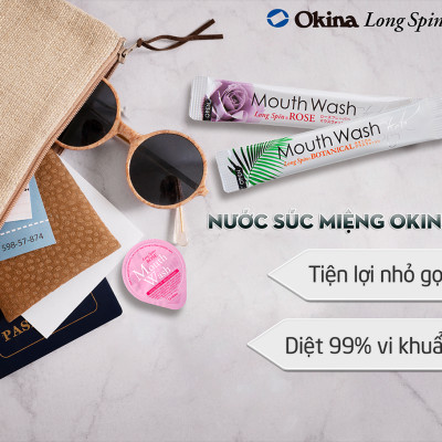 Nước súc miệng dạng thanh LONG SPIN ROSE Nhật Bản hương Hoa Hồng – Combo 10 thanh x 10ml