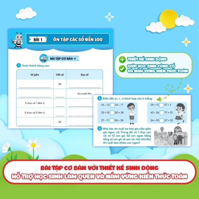 Sách - Bài Tập Bổ Trợ Toán Cơ Bản Và Nâng Cao Lớp 2 - Tập 1 - Megabook