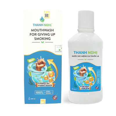 Combo 02 Hộp Nước Súc Miệng Cai Thuốc Lá, Thuốc Lào Thanh Nghị - Hỗ trợ cai thuốc lá hiệu quả (Mẫu mới) 01 chai x 400ml