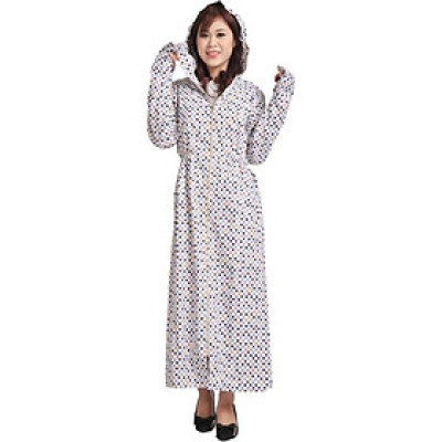 Áo khoác chống nắng toàn thân 2 lớp họa tiết vải thô kèm khẩu trang