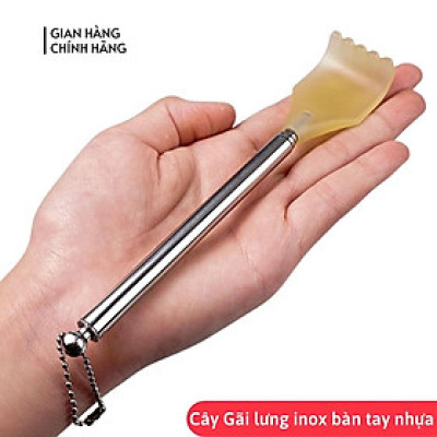Cây Gãi Lưng Inox Kéo Dài Nhỏ Gọn Cây Gãi Lưng Rút Gọn Tuỳ Chỉnh Chiều Dài Hình Bàn Tay Cán Inox