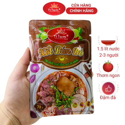 Xốt bún bò Titom gói 70g gia vị bún bò hoàn chỉnh dùng nấu nước lèo bún bò